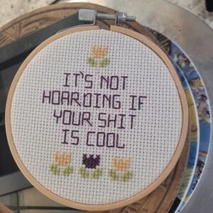 Cross Stitch Hoop with Funny Quote